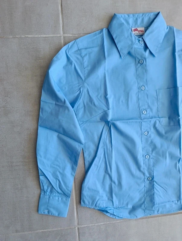 Herenoverhemd lichtblauw met lange mouwen S – Workwear – katoen polyester – photo 2